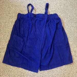 Dreams & Co. Women's Plus Size Terry Blue Towel Wrap Size 2X (26/28) Robe Straps